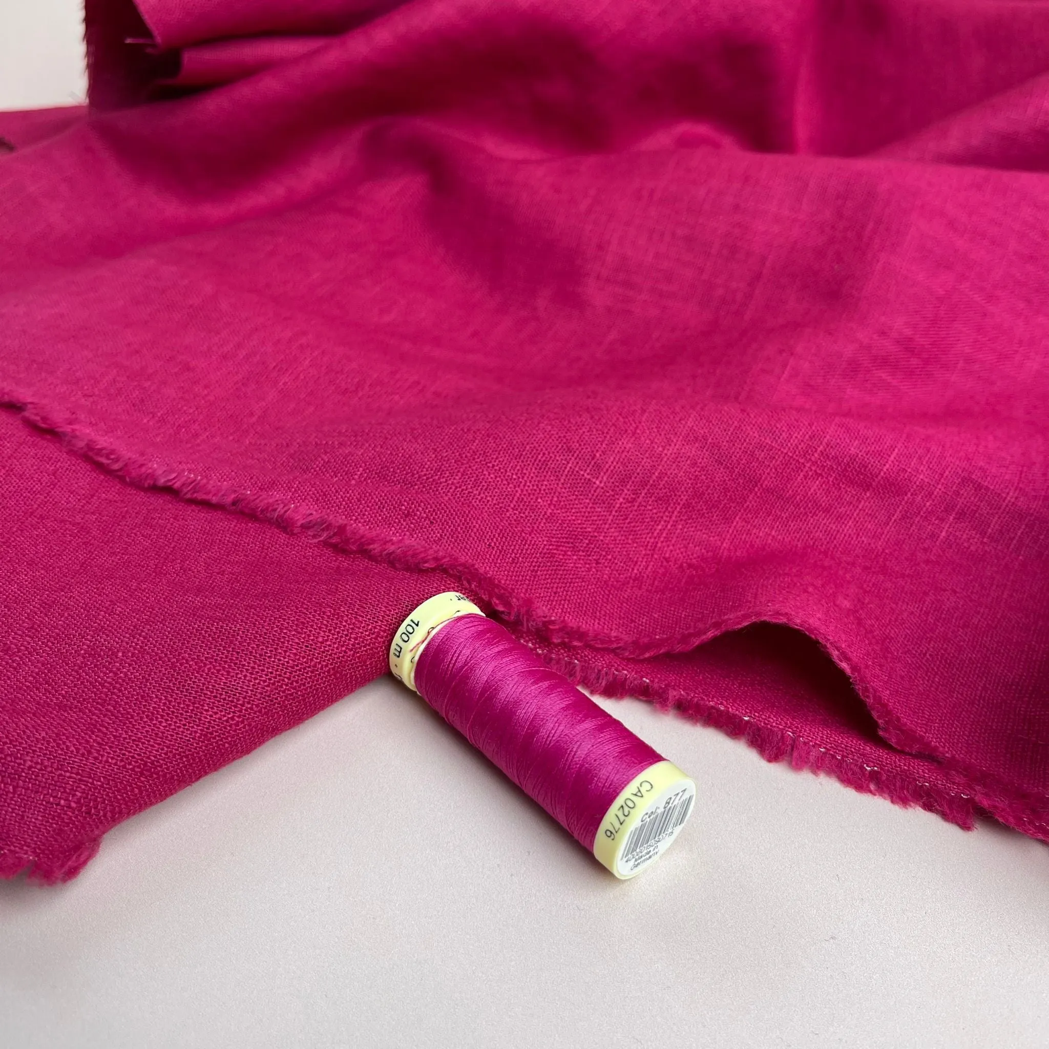 Breeze Fuchsia - Enzyme Washed Pure Linen Fabric