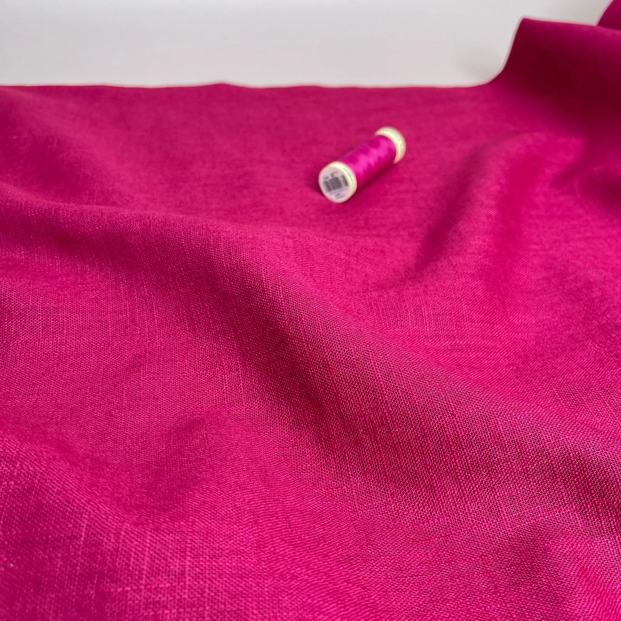 Breeze Fuchsia - Enzyme Washed Pure Linen Fabric