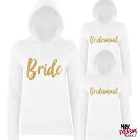 Bride & Bridesmaid Matching White Hoodies (MRK X)