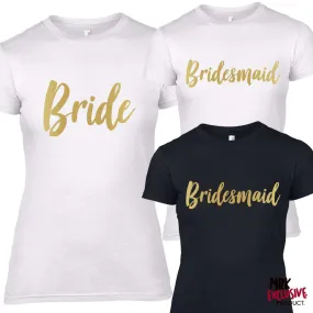 Bride & Bridesmaid Matching White Tees (MRK X)