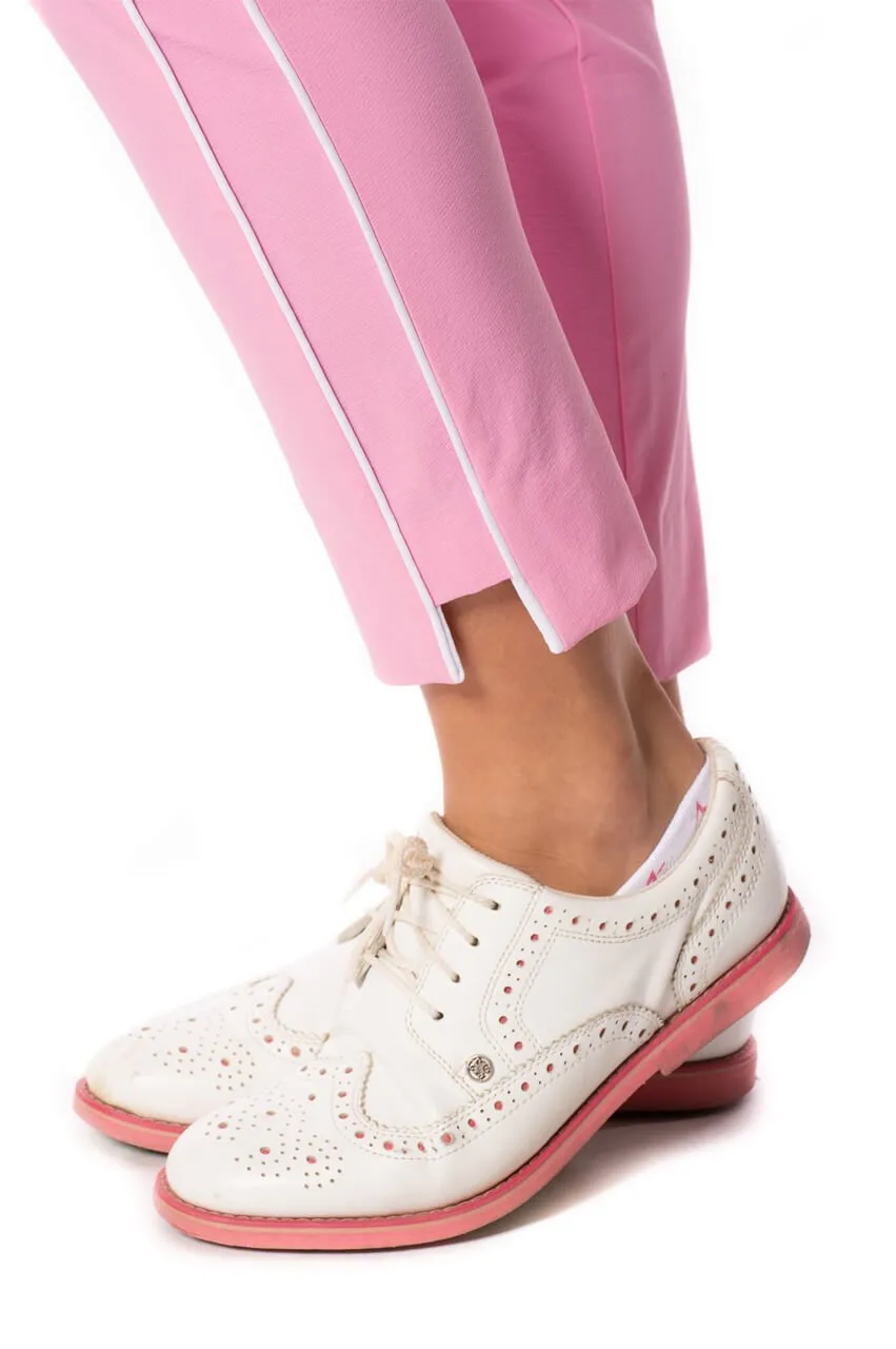 Bubble Gum Pink Stretch Ankle Pant