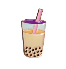 Bubble Tea Boba Enamel Pin Milk Tea and Taro Variants