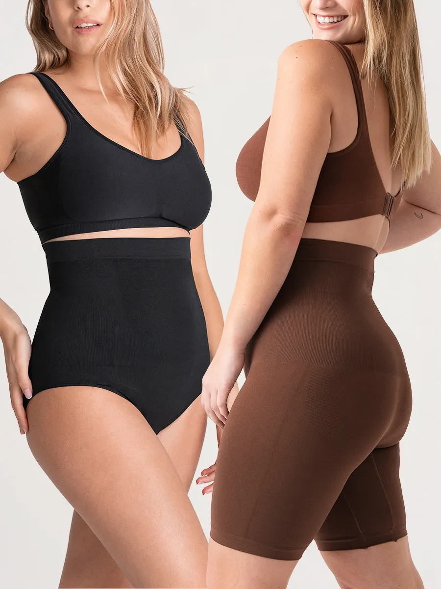 Bundle Shapermint Essentials - 1 High Waisted Shaper Panty   1 High Waisted Shaper Shorts