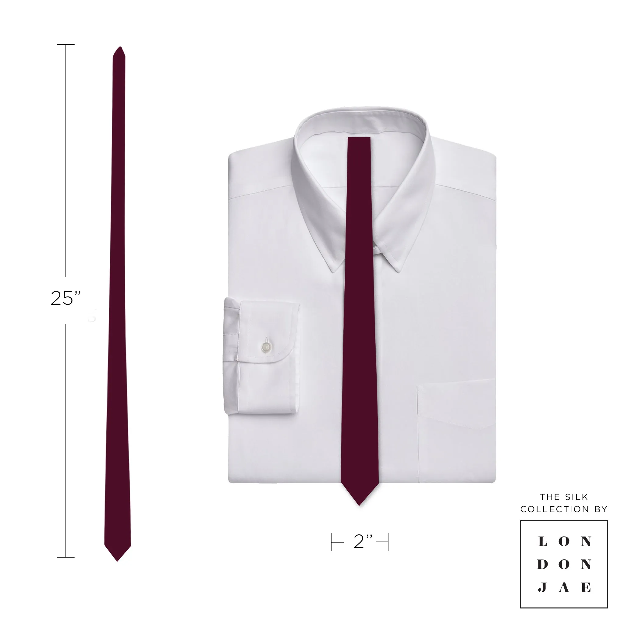 Burgundy Wine Skinny Silk Neck Tie