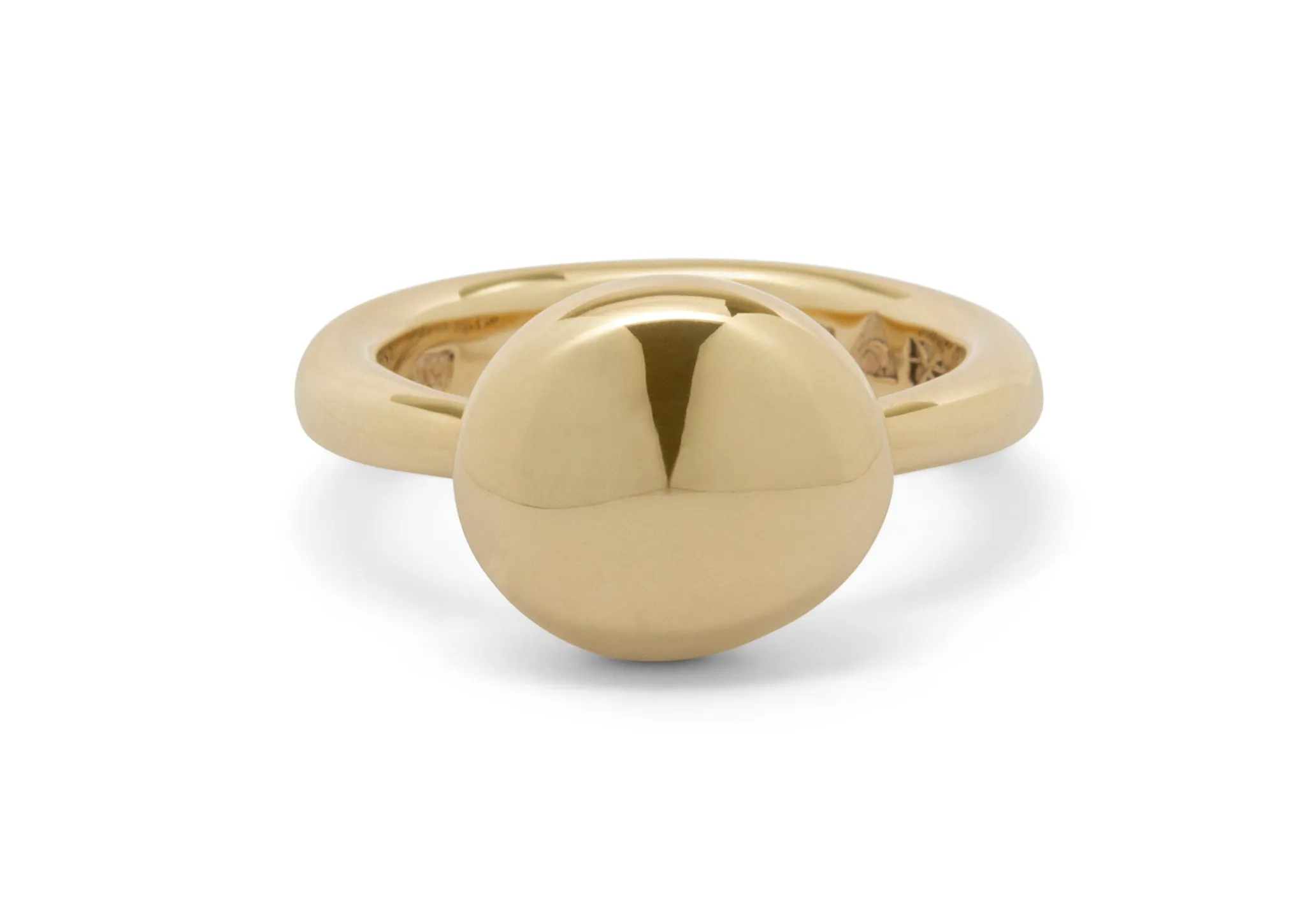 Button Ring, Yellow Gold