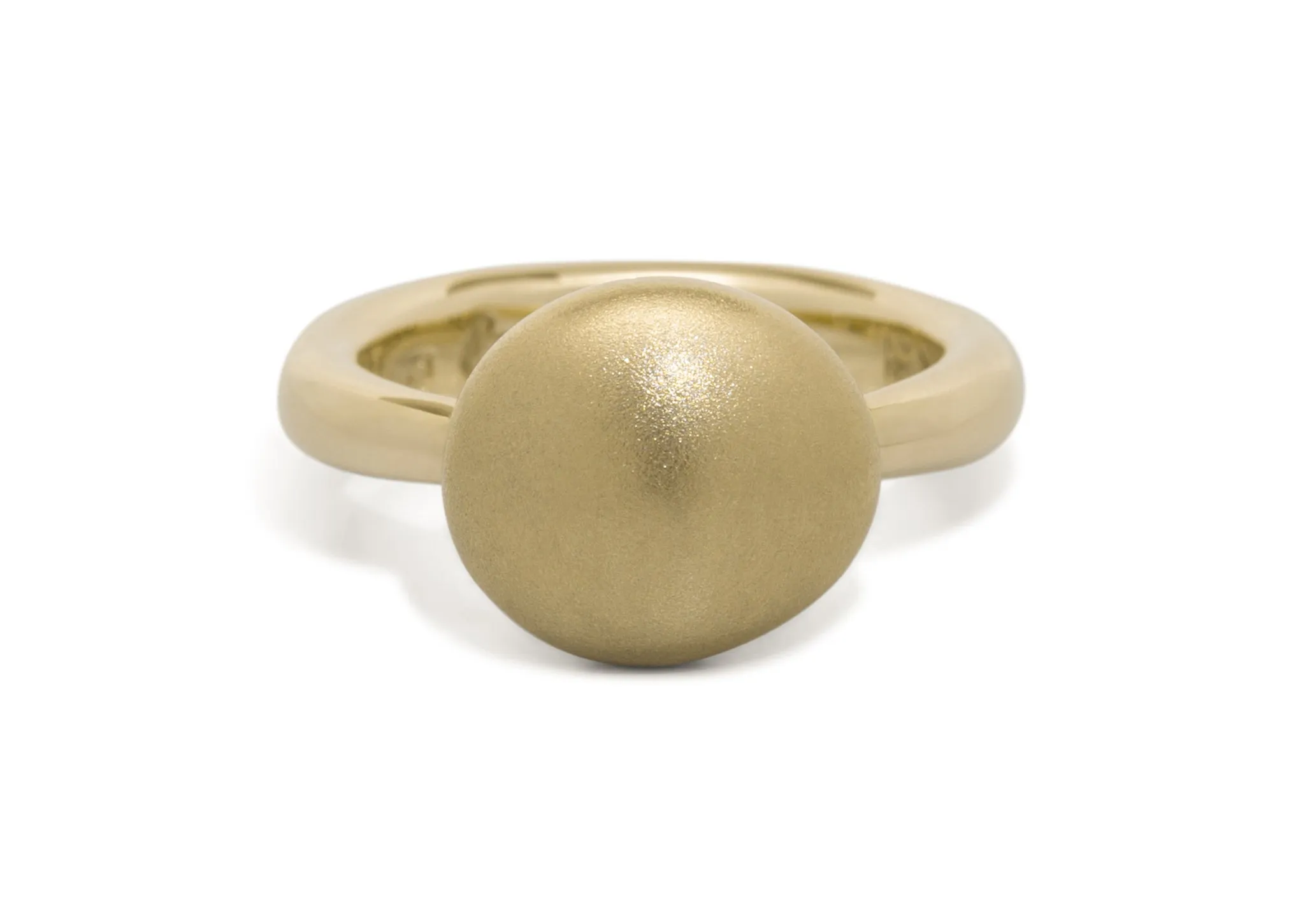 Button Ring, Yellow Gold