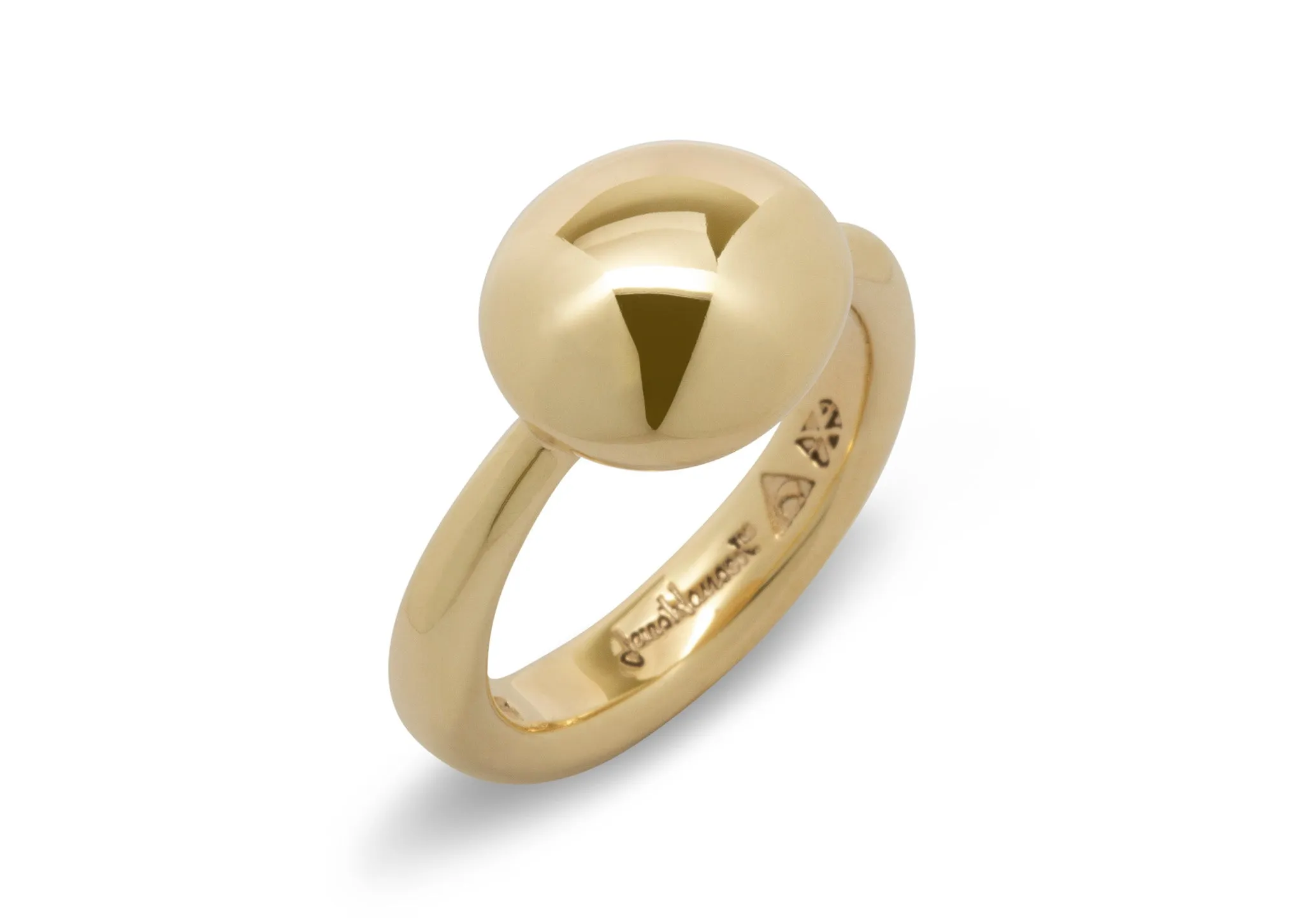 Button Ring, Yellow Gold