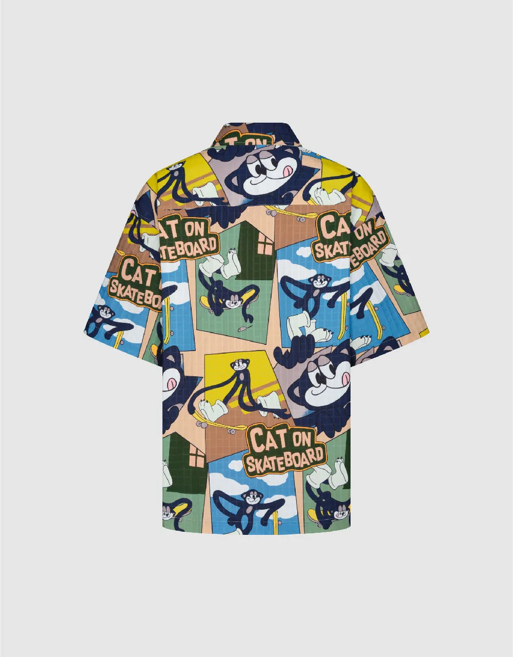 Button Up Cartoon Printed Loose Shirt