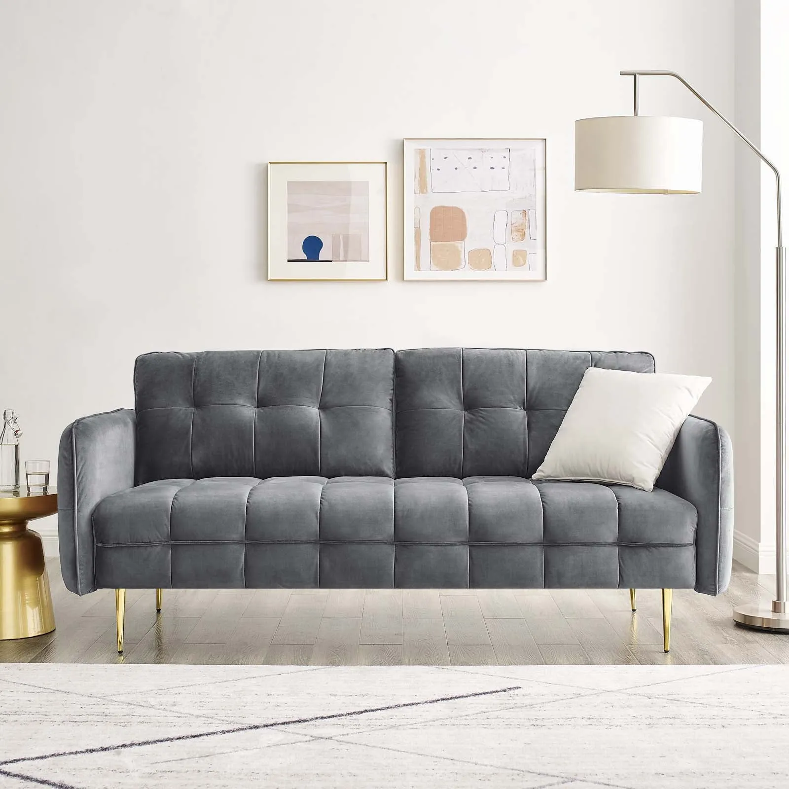 Cameron Tufted Performance Velvet Sofa by Modway