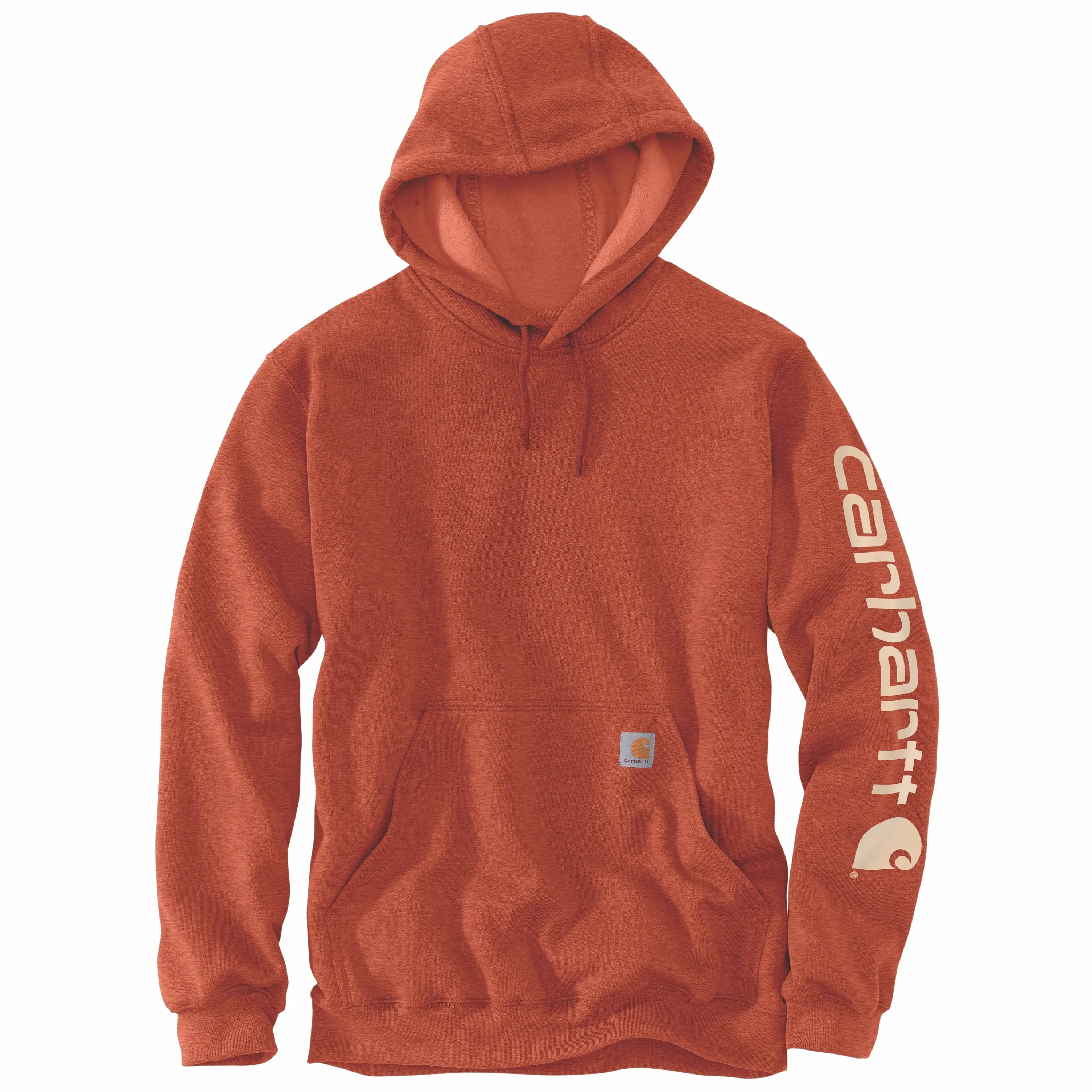 Carhartt Men's Signature Logo Hooded Pullover Sweatshirt_Jasper Heather