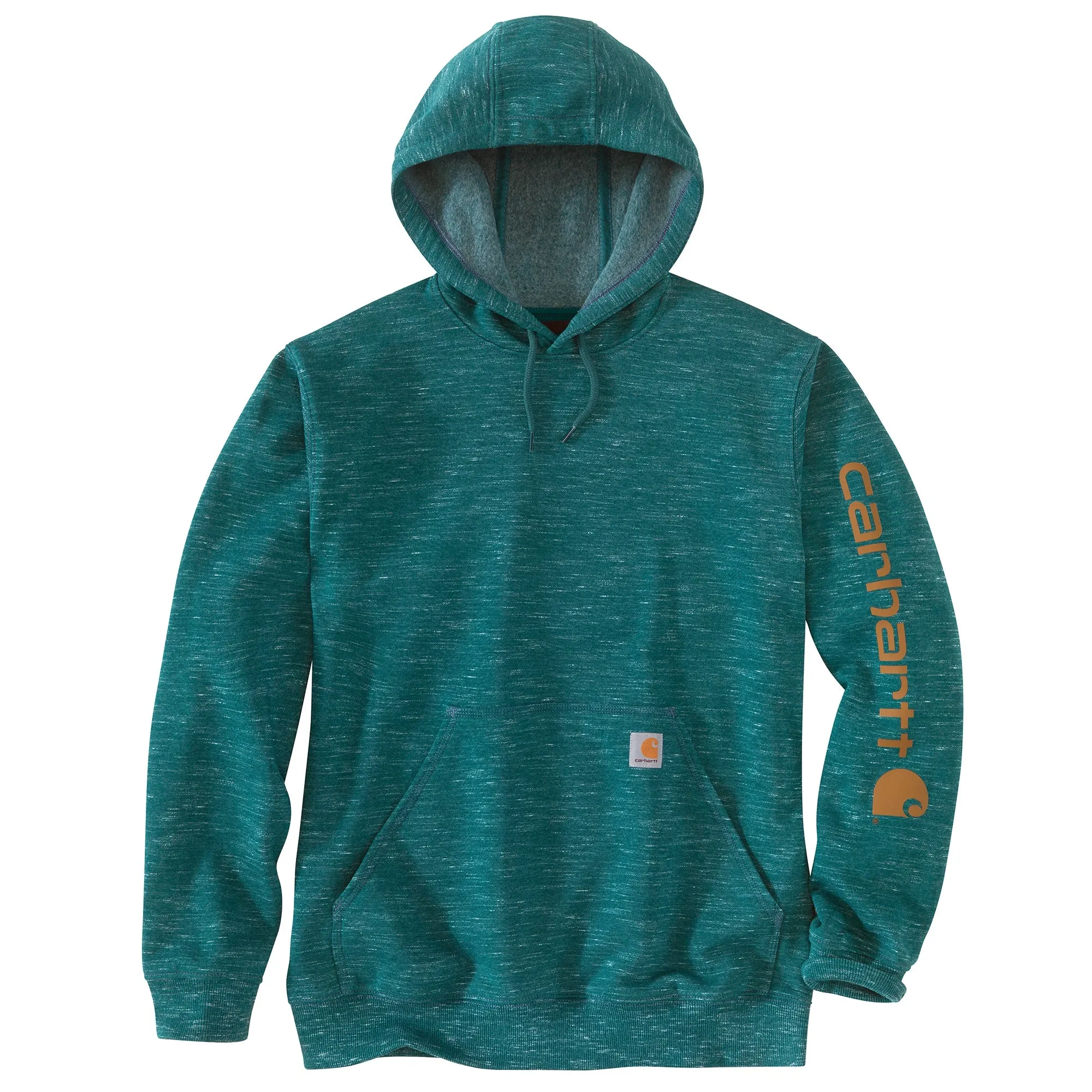 Carhartt Men's Signature Logo Hooded Pullover Sweatshirt_Tidal Space Dye