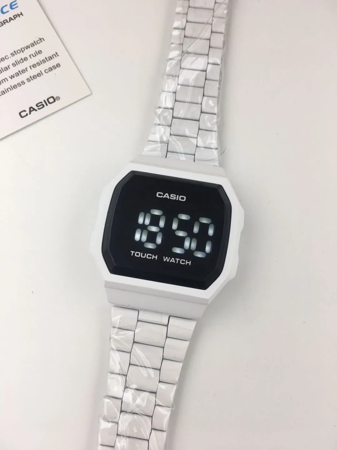 CASIO Vintage Touch Screen LED Watch - White