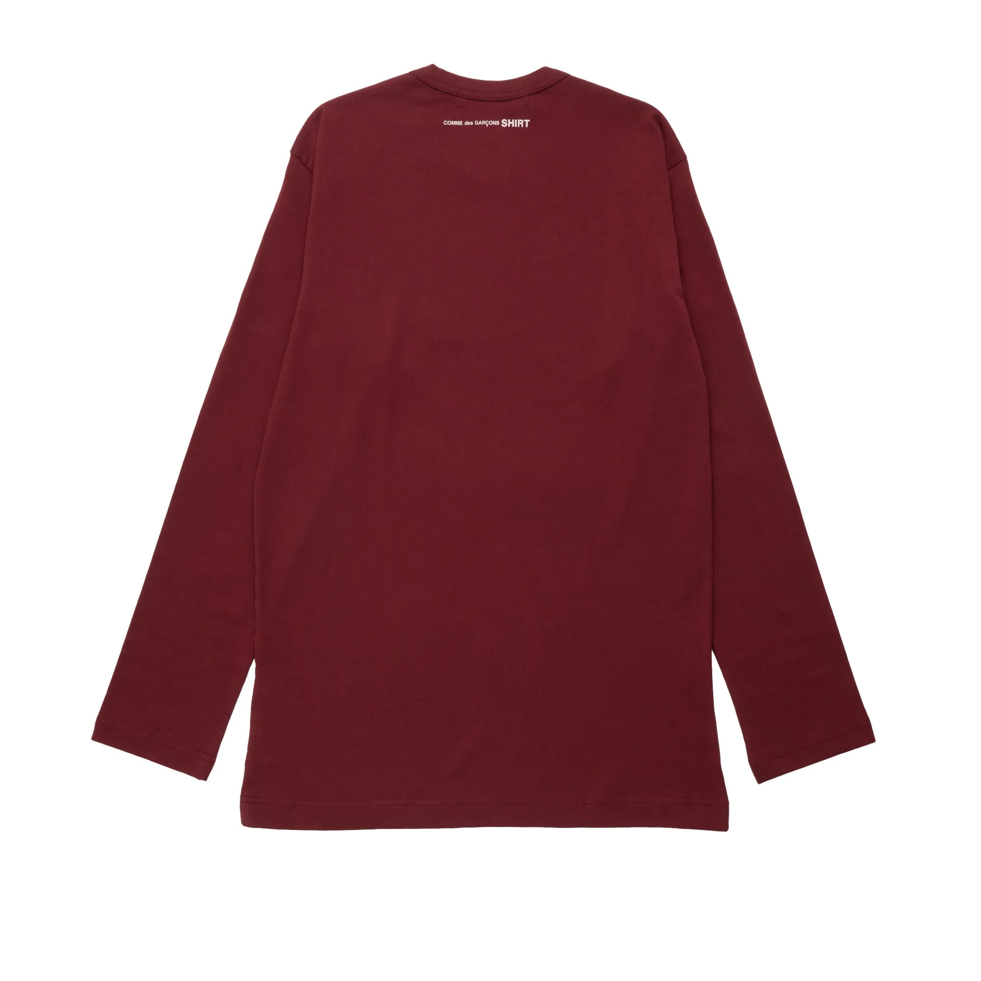 CDG Shirt Rear Logo L/S Tee FJ-T015-W22 Burgundy