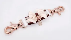 Chocolate Brown and Cream Puppy Rose Gold Cuff Connector