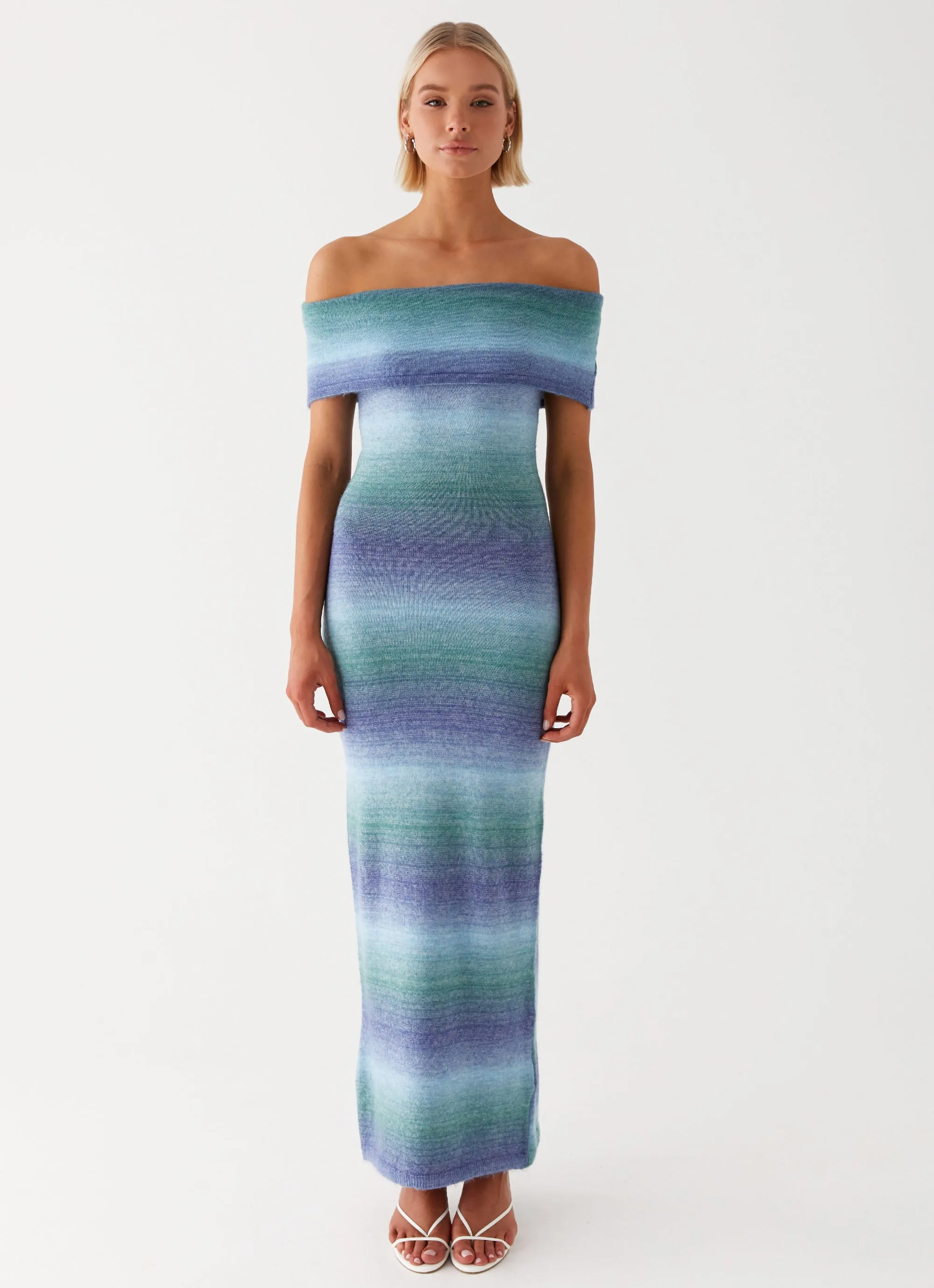 Clarity Knit Maxi Dress - Blue Ombre