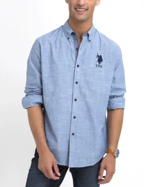 CLASSIC FIT FLAG BACK SHIRT IN CANVAS