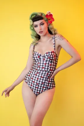 Collectif Melon Gingham Balcony swimsuit