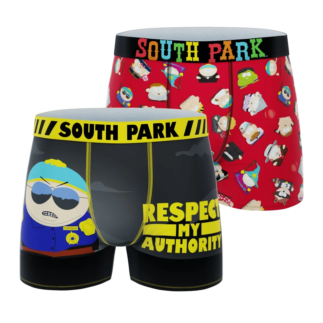 CRAZYBOXER South Park Cartman Cop & Cartman Men's Boxer Briefs (2 pack)