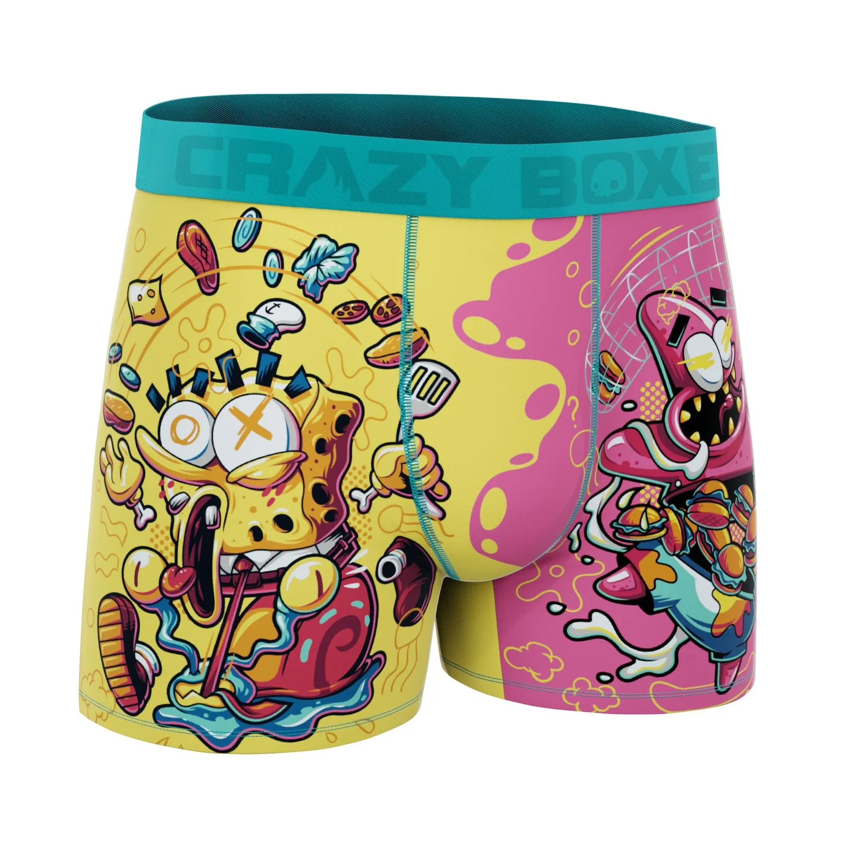 CRAZYBOXER SpongeBob Patrick & Burgers Men's Boxer Briefs