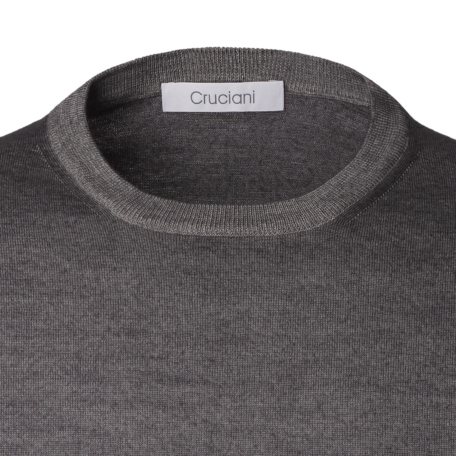 Crew-Neck Wool Sweater in Grey