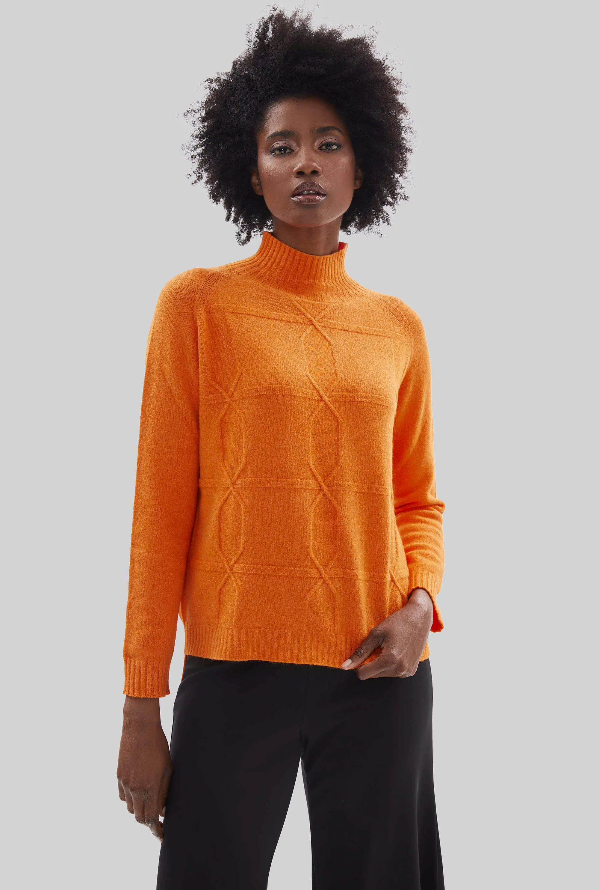 Cross Diamond Knit Orange