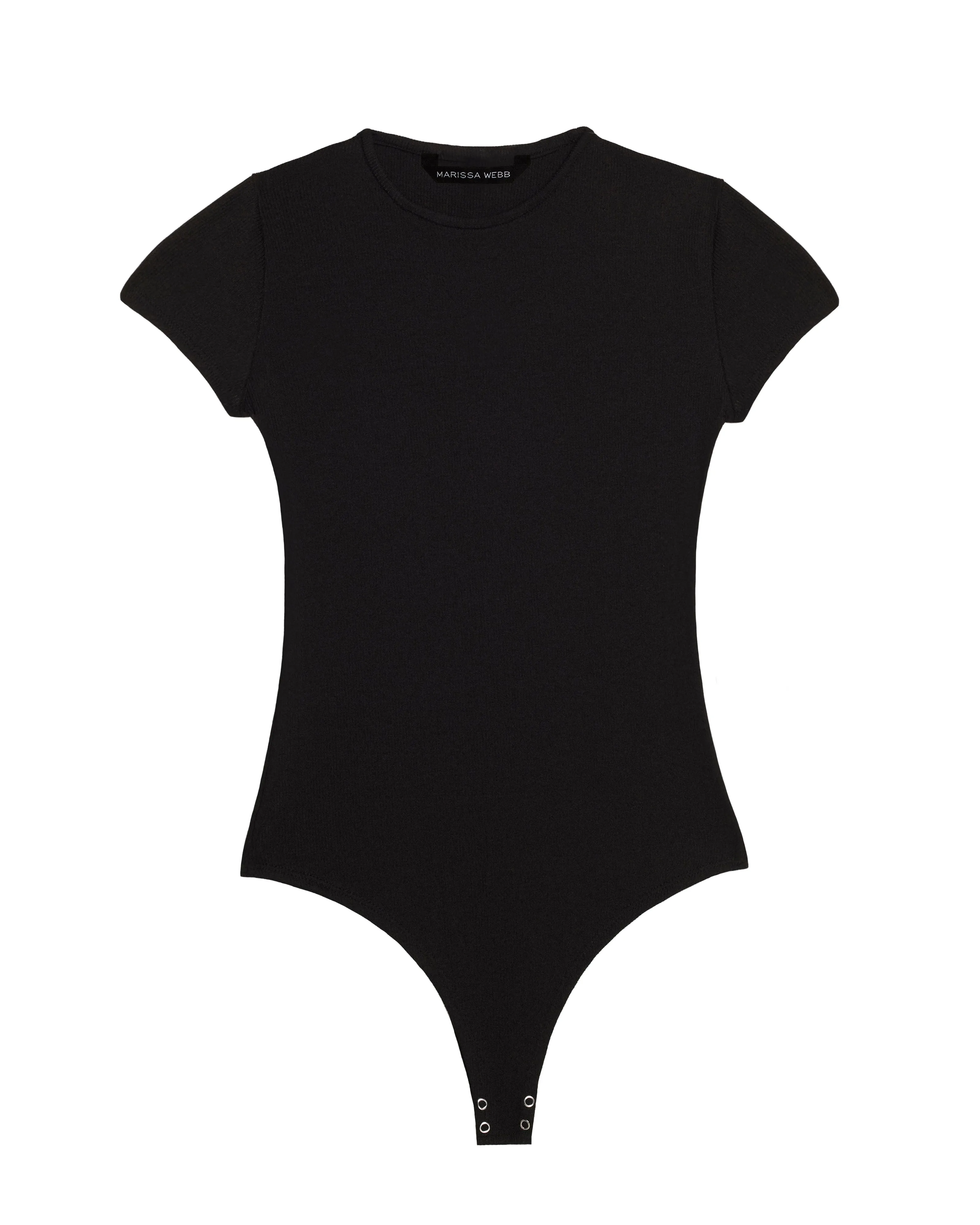 Dani Crewneck Ribbed Bodysuit in Black