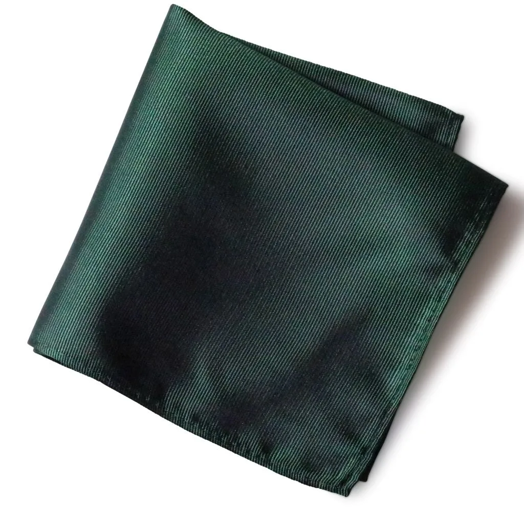 Dark Emerald Green Silk Pocket Square