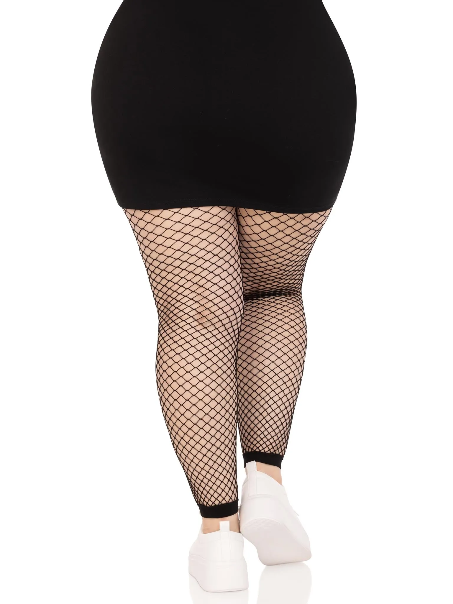 Delilah Plus Fishnet Footless Tights