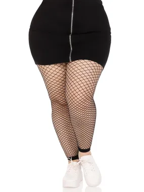 Delilah Plus Fishnet Footless Tights