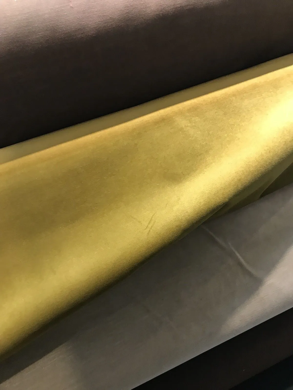 Designer Upholstery Velvet Fabric - Autumn Yellow - Interior Design