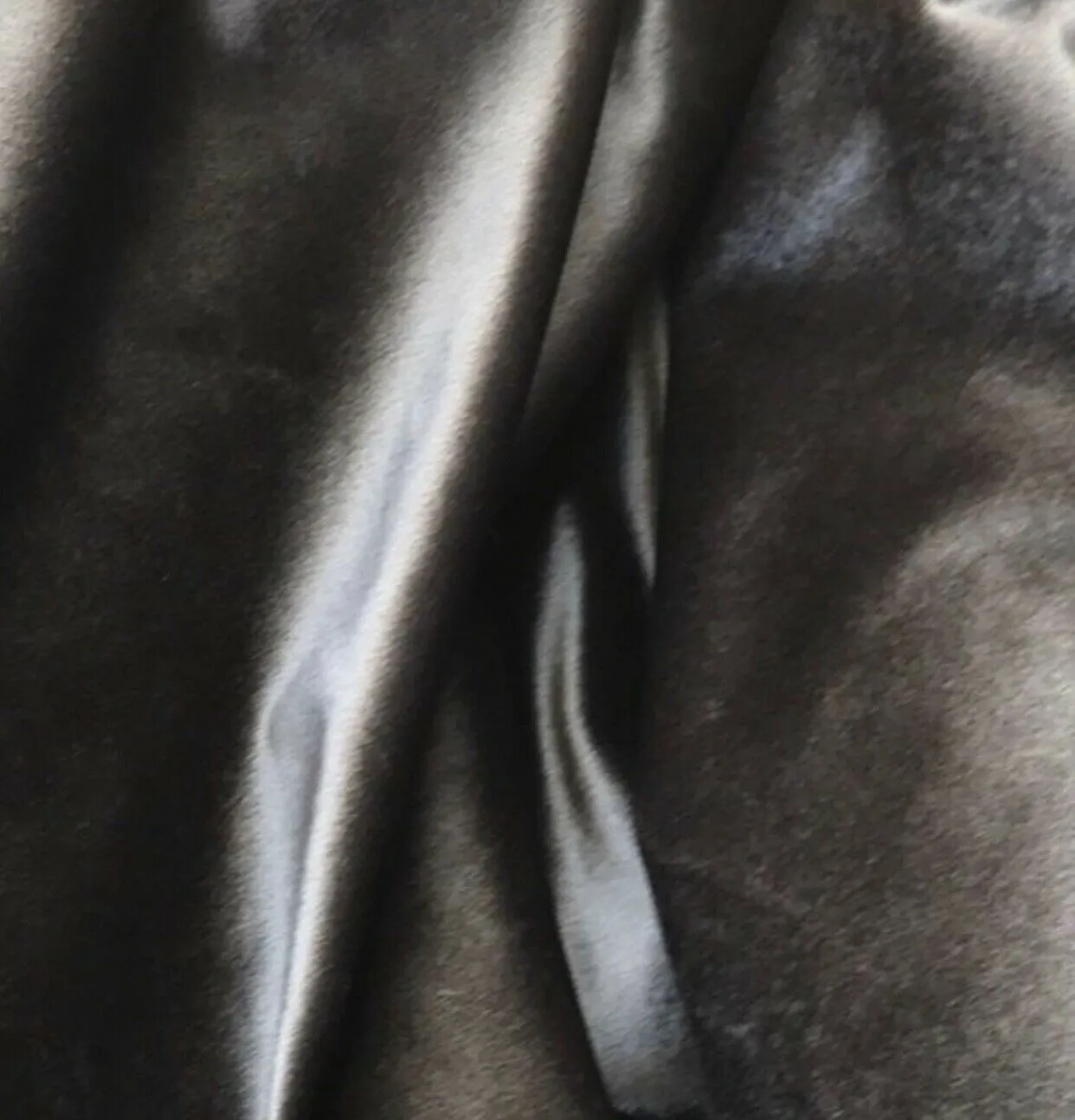 Designer Velvet Drapery Fabric -Dark Grey- By The Yard