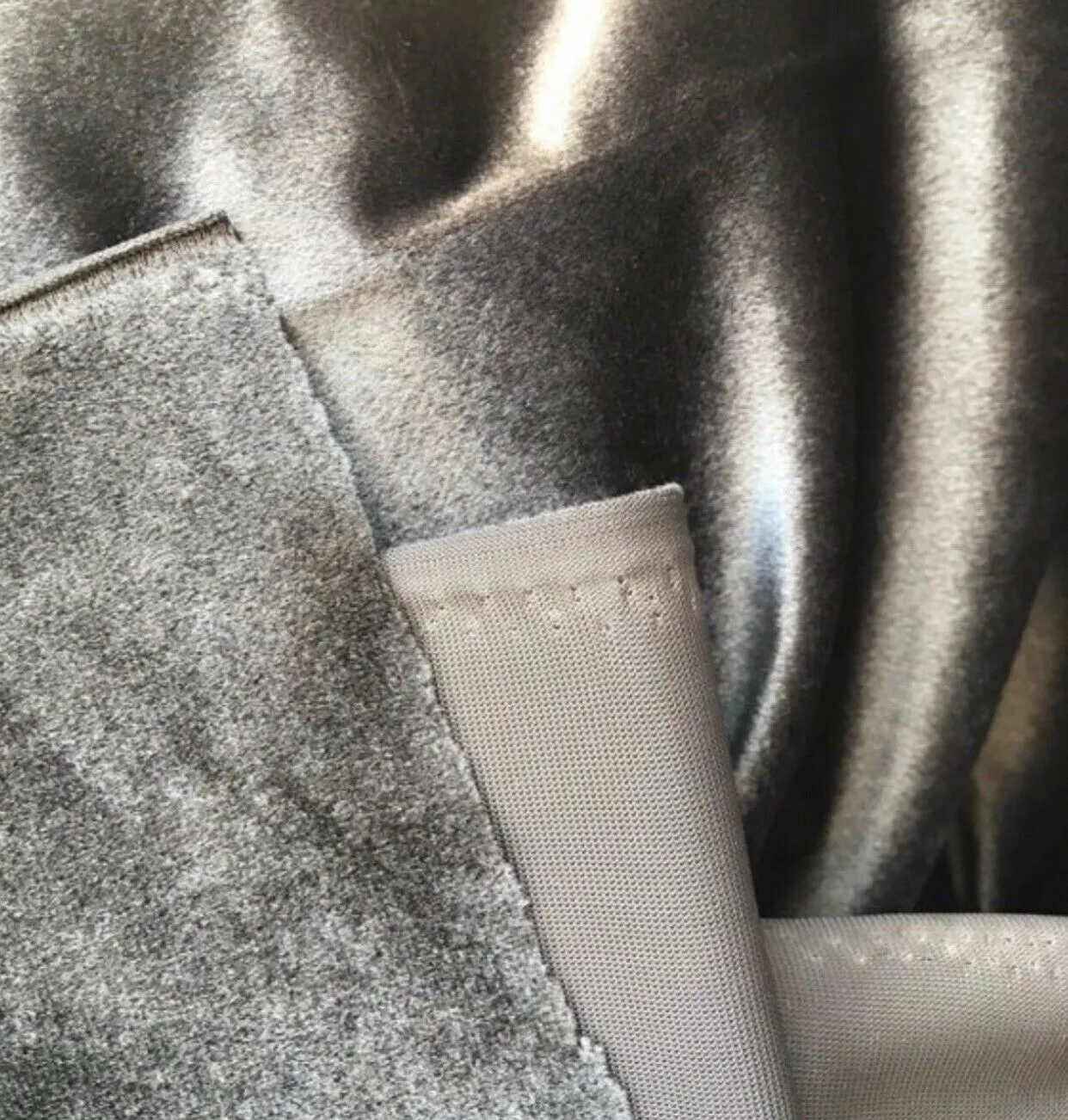 Designer Velvet Drapery Fabric -Dark Grey- By The Yard