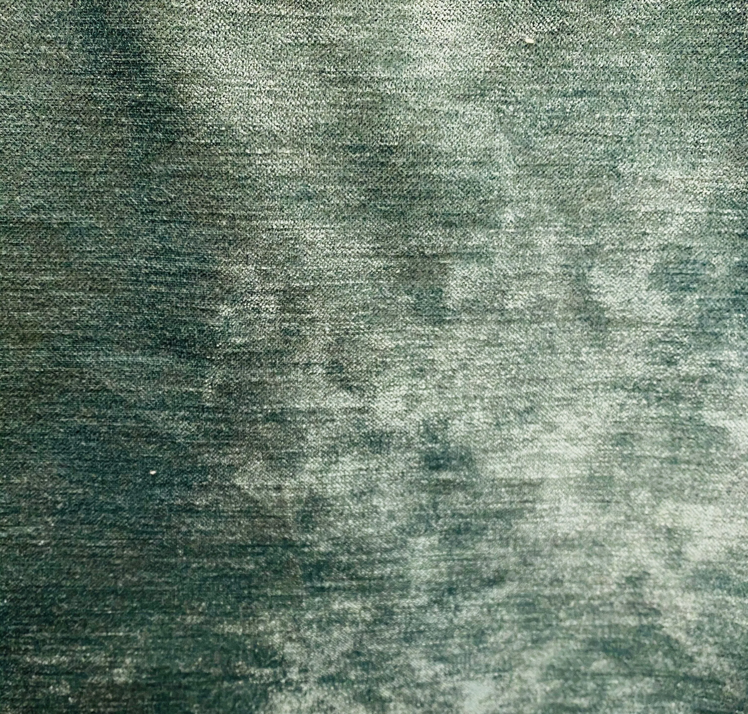 Designer Velvet Upholstery Fabric - Green Grey