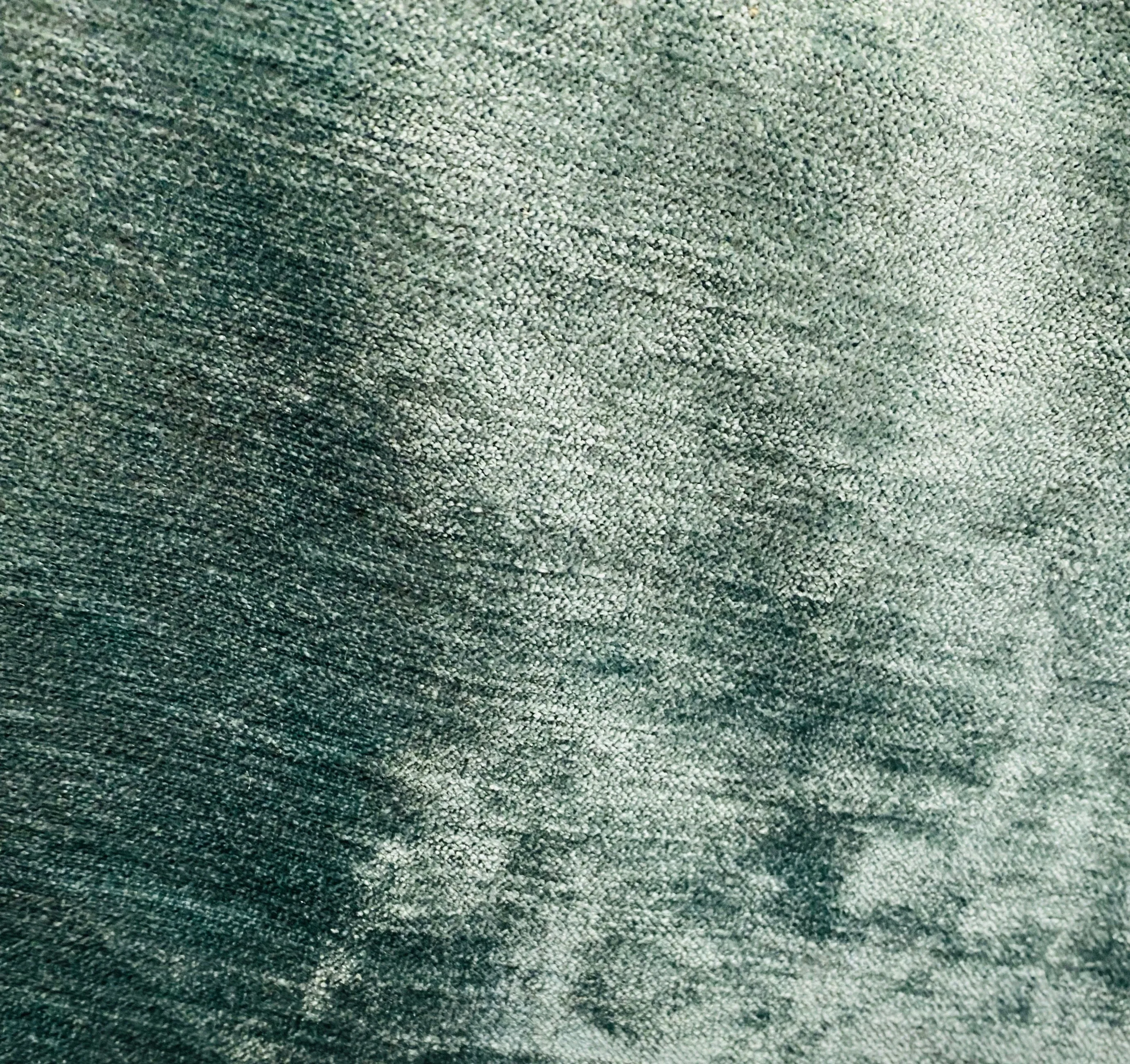 Designer Velvet Upholstery Fabric - Green Grey