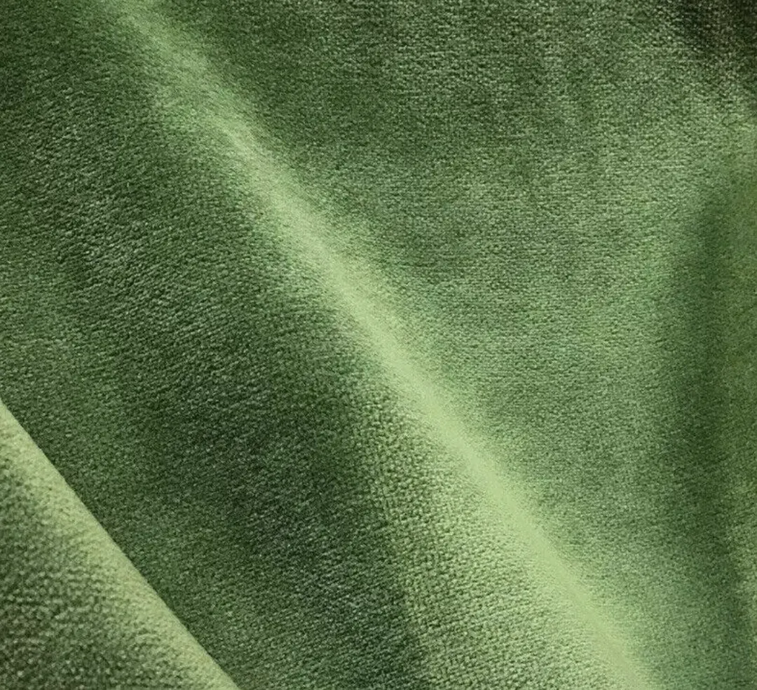 Designer Velvet Upholstery Fabric - Soft Leaf Green