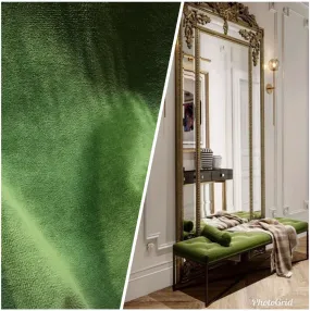 Designer Velvet Upholstery Fabric - Soft Leaf Green