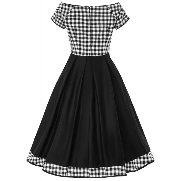 Dolly & Dotty Lily Swing Dress in Monochrome Gingham