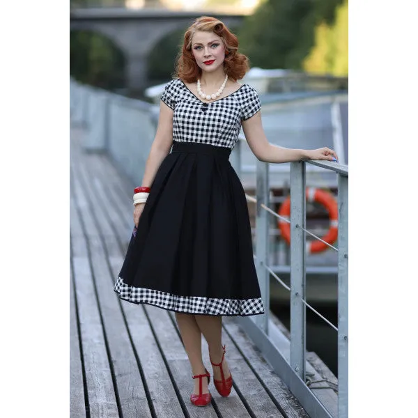 Dolly & Dotty Lily Swing Dress in Monochrome Gingham