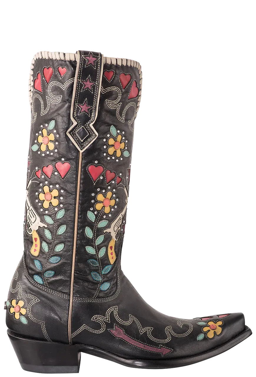 Double D Ranch by Old Gringo Women's Goat Bandit Cowgirl Boots - Black