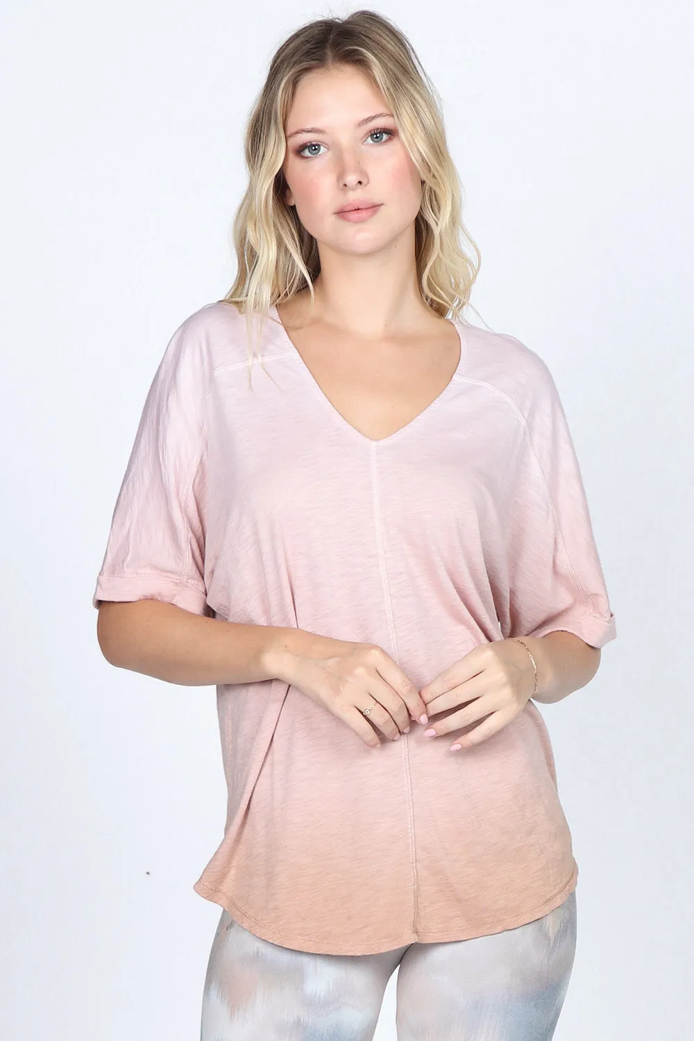 Double V-Neck Ombre Top