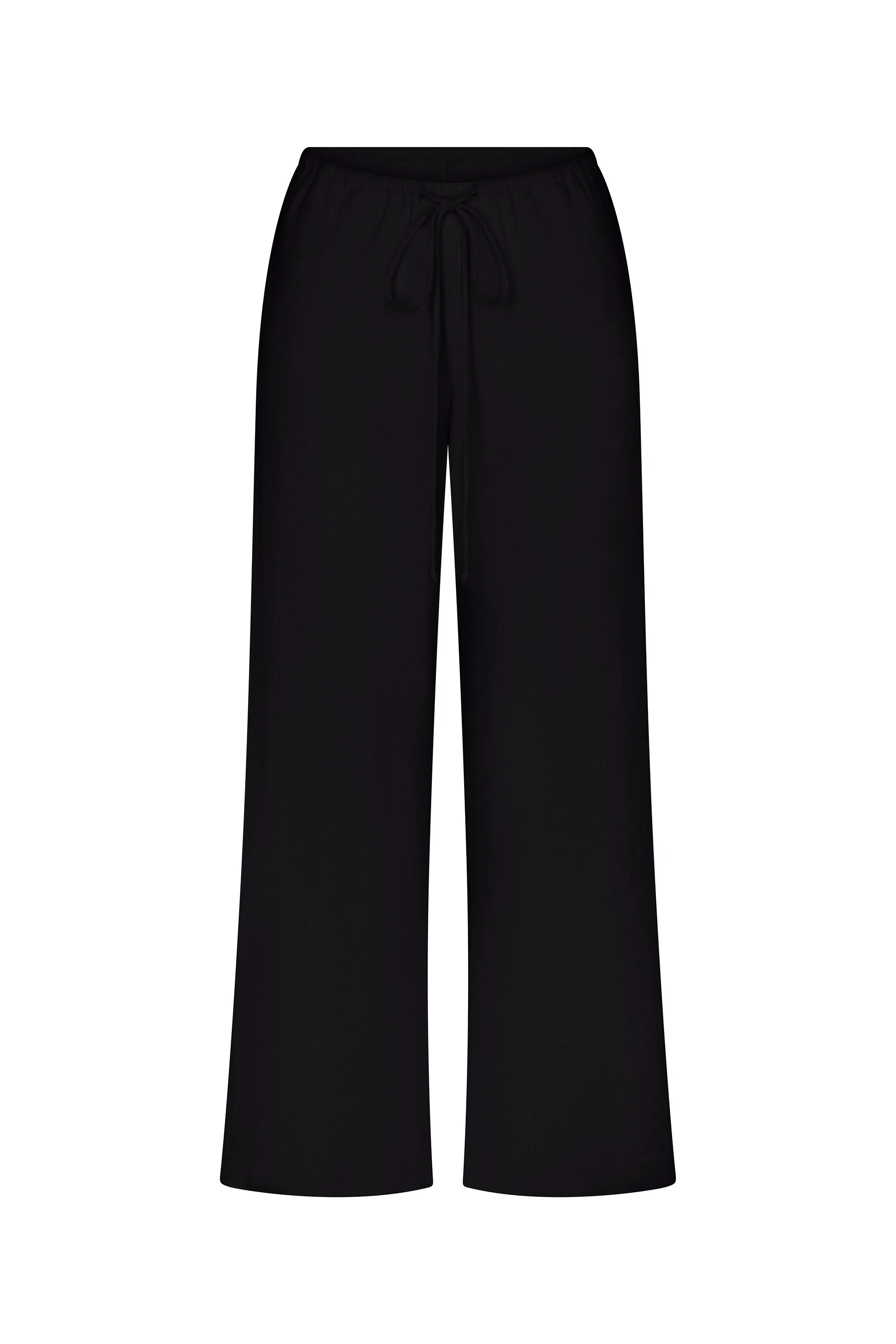 Drawstring Pointelle Pant in Onyx