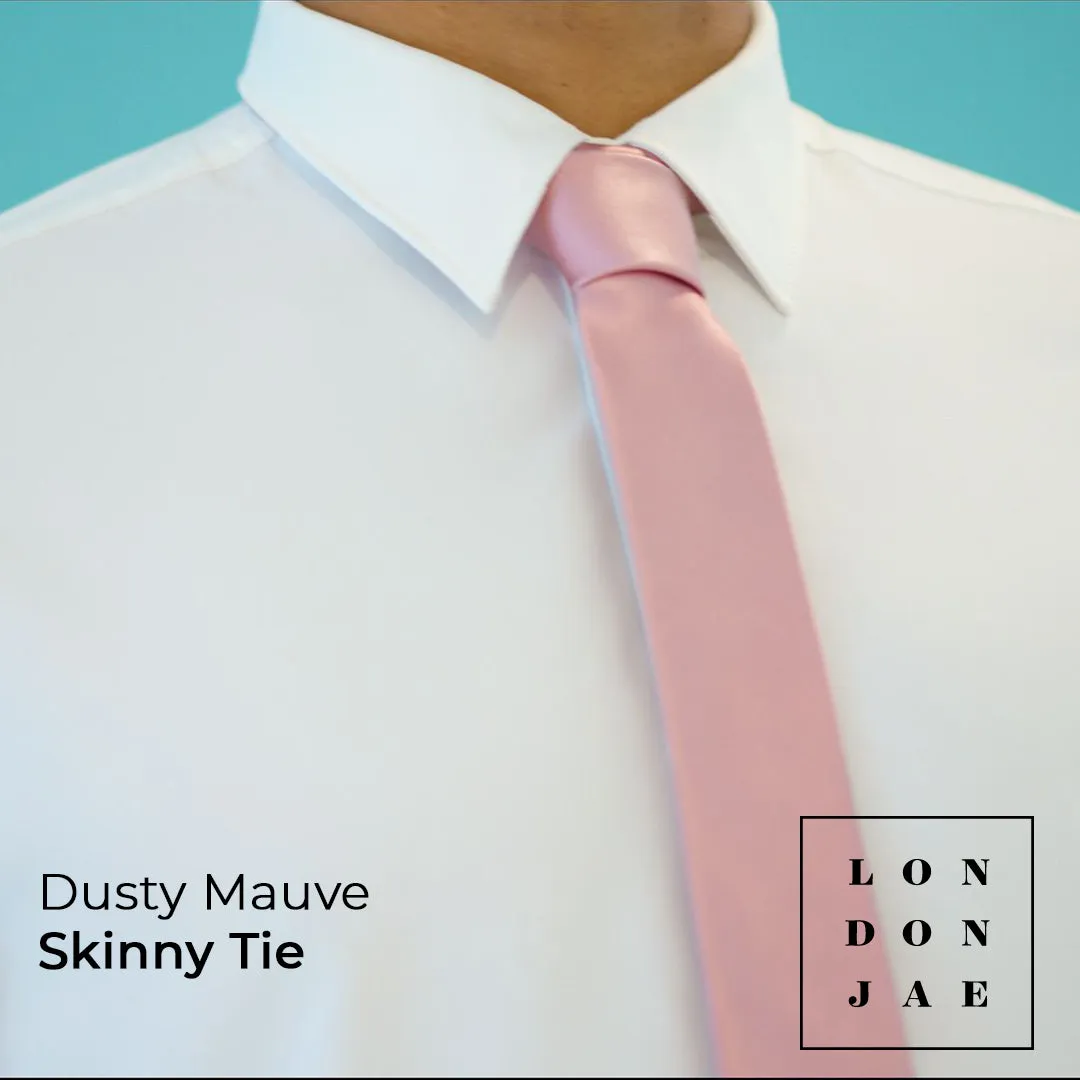 Dusty Mauve Skinny Silk Neck Tie