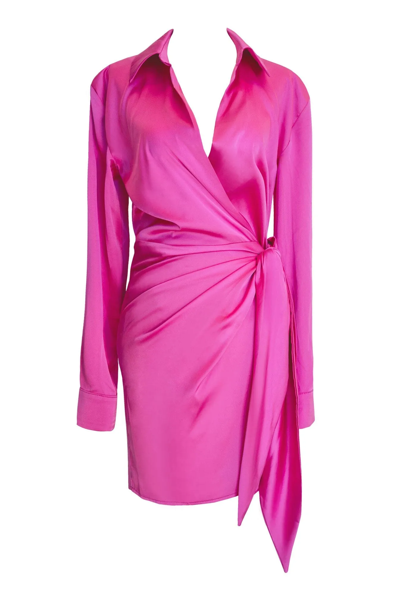 Easy Elegance Pink Satin Dress