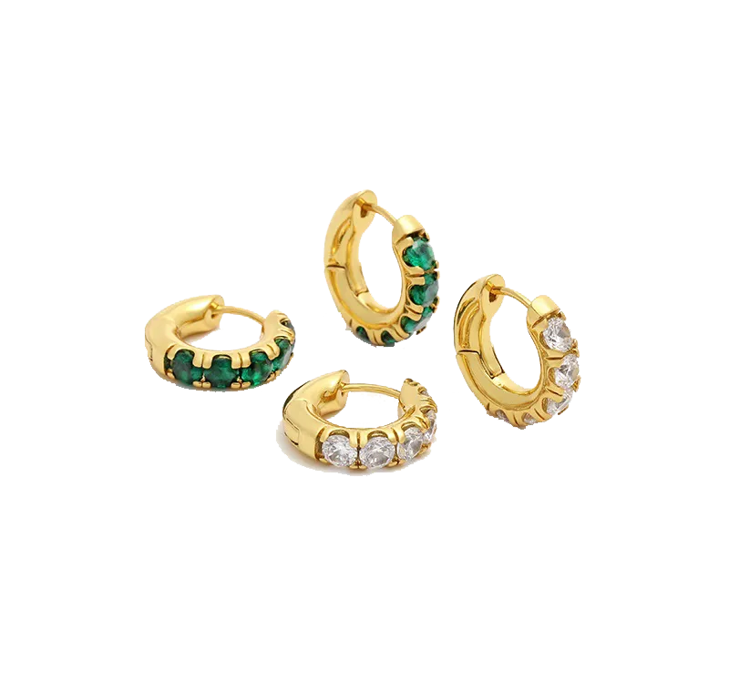 Emerald Hoops (Final Sale)