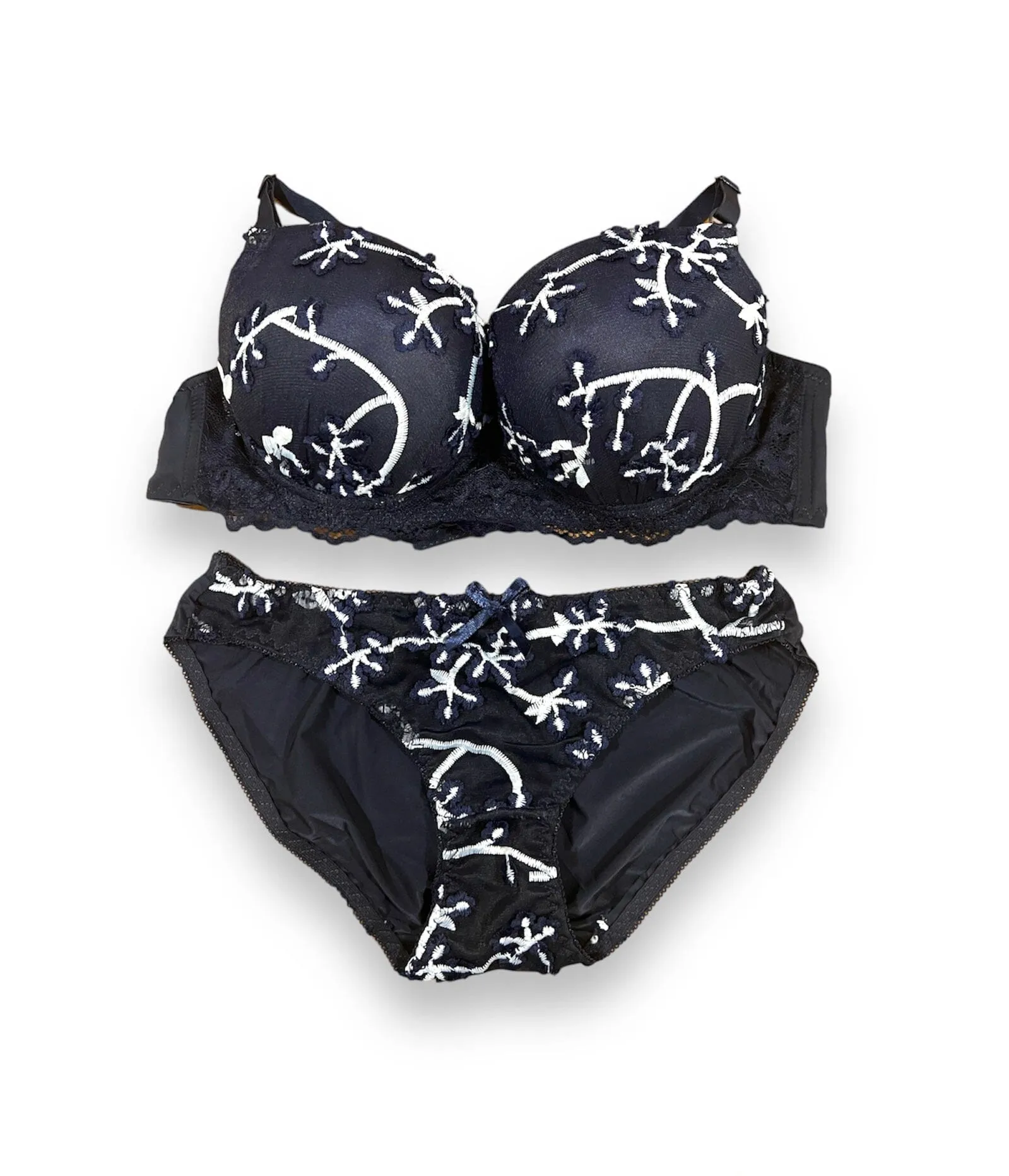 Espicopink | Navy Blue Wedding Padded Bra and Panty Set