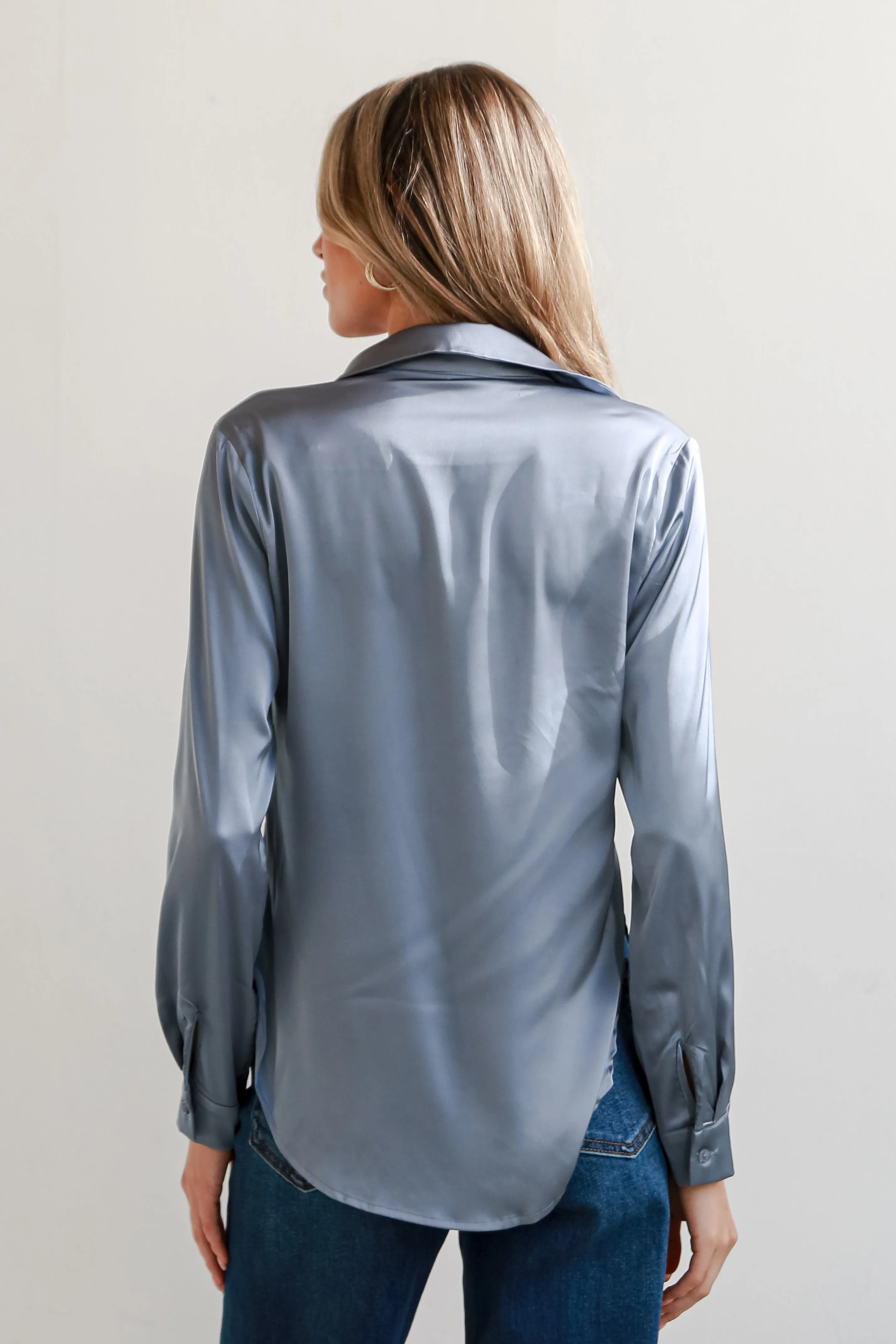 FINAL SALE - Ashton Satin Button-Up Blouse - DOORBUSTER