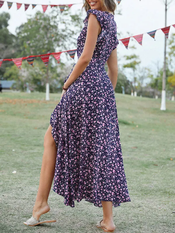 Floral Boho Asymmetrical A Line Dress