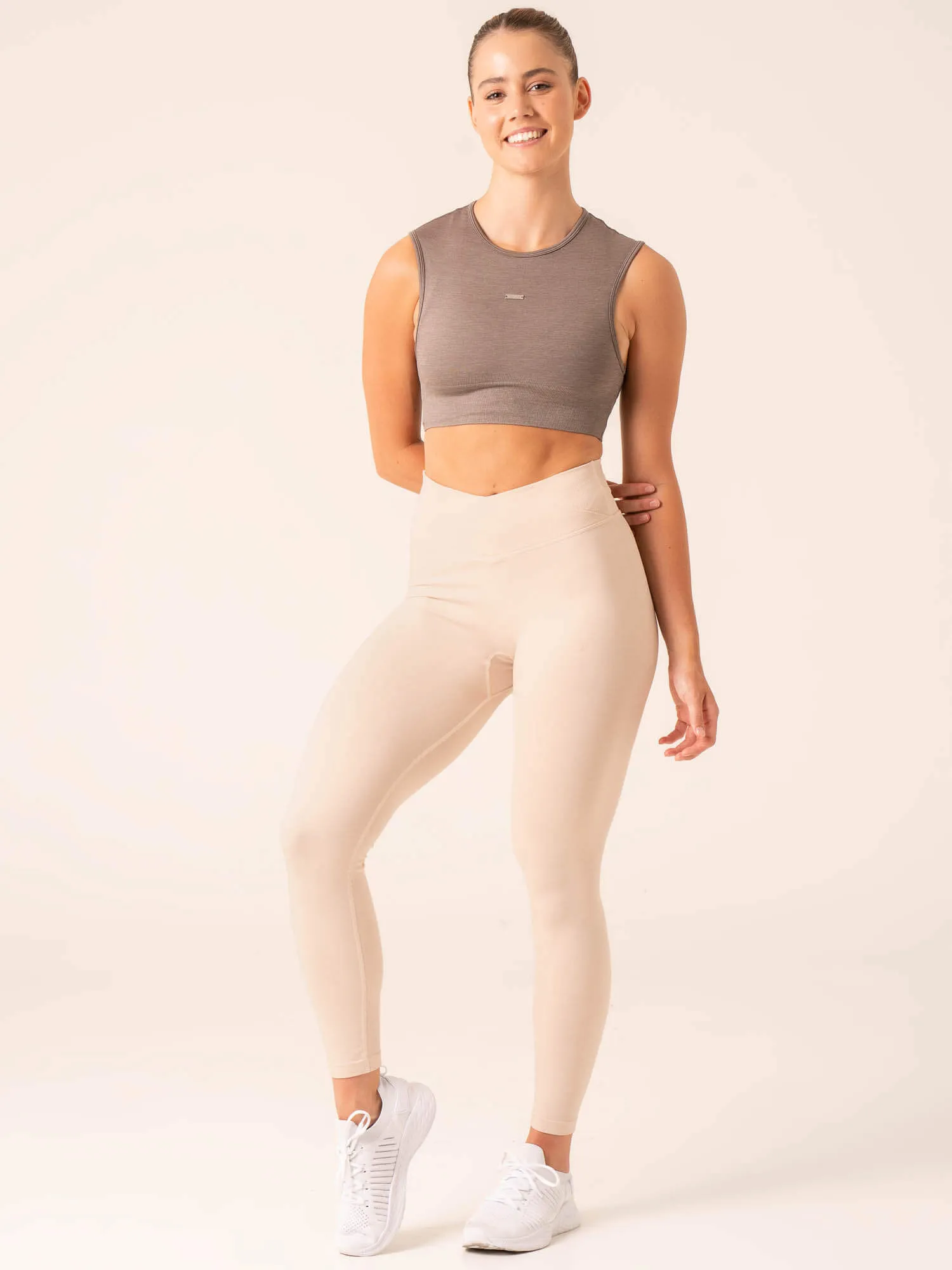 Focus Seamless Tank - Taupe Marl