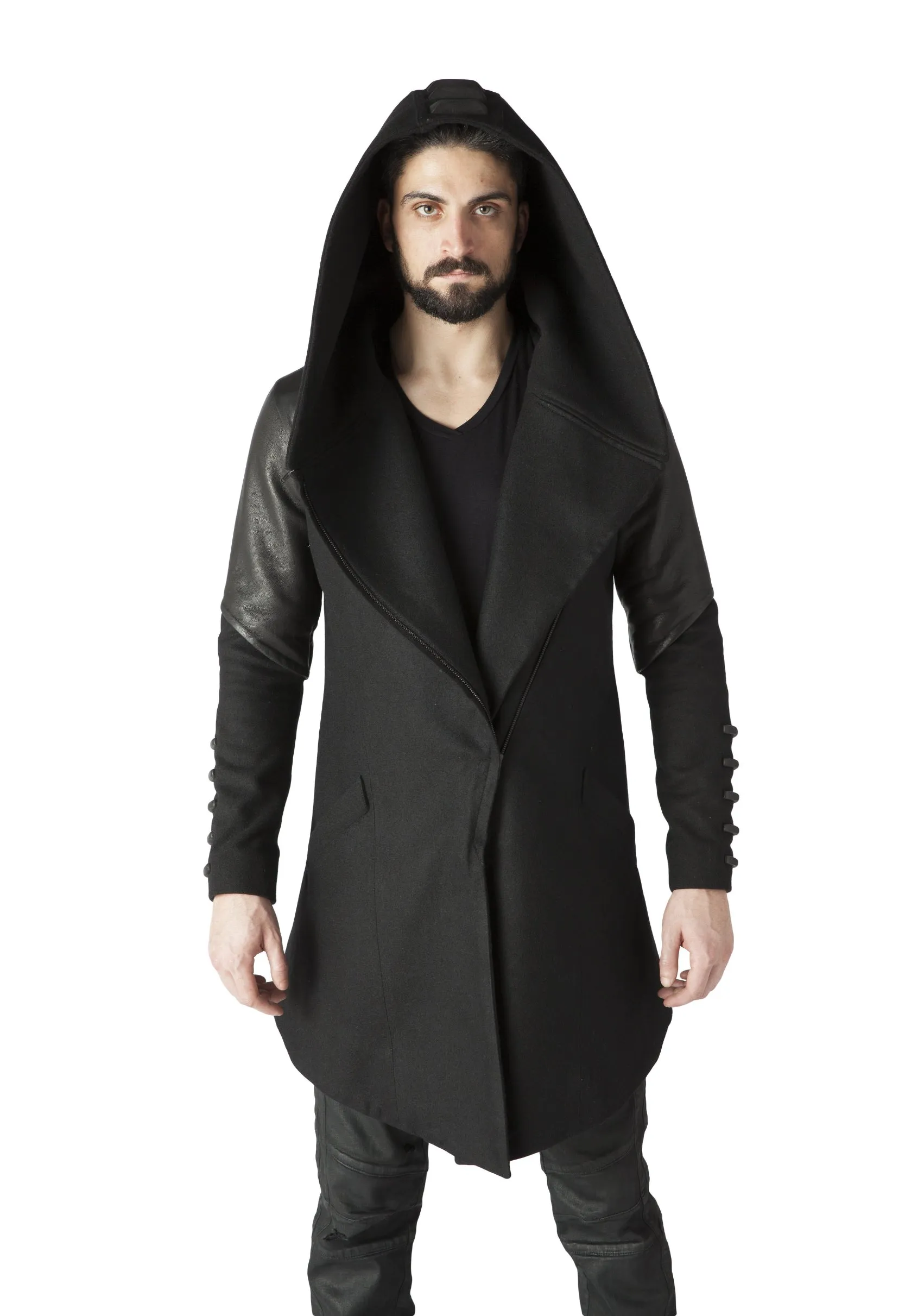 Gaussian Hooded Wool Coat