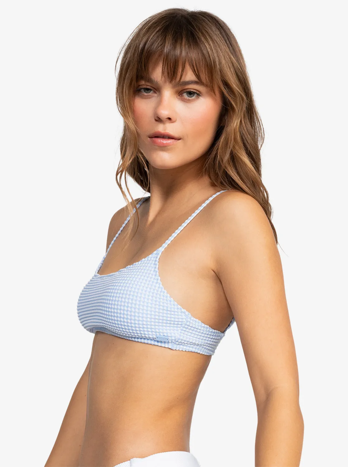 Gingham Bralette Bikini Top - Bel Air Blue Minivich